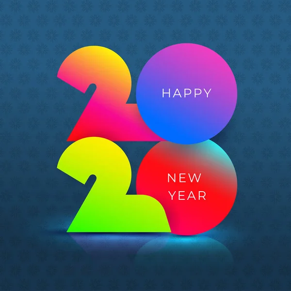 祝2020年新年充满色彩的文字设计. 商业日报的封面 — 图库矢量图片