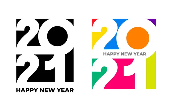 Boldog új évet 2021 szöveges tervezés. Üzleti napló fedőlapja — Stock Vector