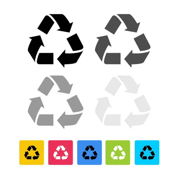 Set Van Recycling Eco Icoon Flat Design Recycle Pictogram Pagina — Stockvector