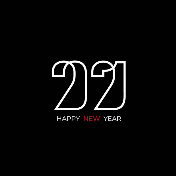 2021 Felice Anno Nuovo Simbolo Logo Con Cartello Natalizio Numeri — Vettoriale Stock