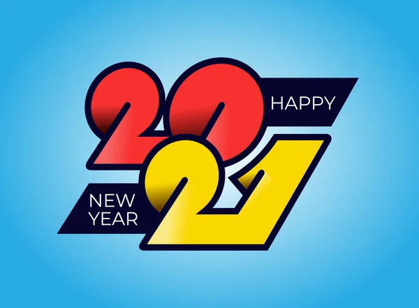 Kolorowe 2021 Szczęśliwego Nowego Roku Elegancki Design Kolorowych Numerów Logo — Wektor stockowy