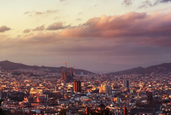 Barcelona em horário de pôr do sol, Espanha — Fotografia de Stock