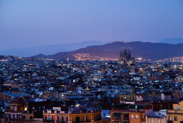 Barcelona za soumraku, Španělsko — Stock fotografie