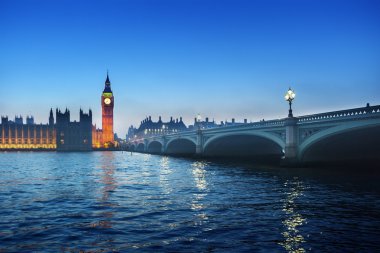 Big Ben and Westminster at sunset, London, UK clipart