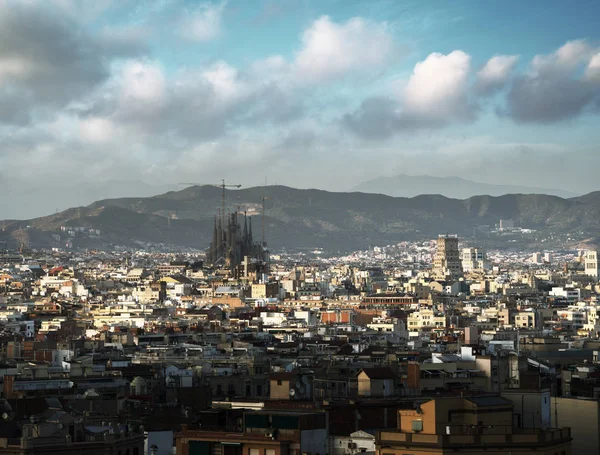 Barcelona em horário de pôr do sol, Espanha — Fotografia de Stock