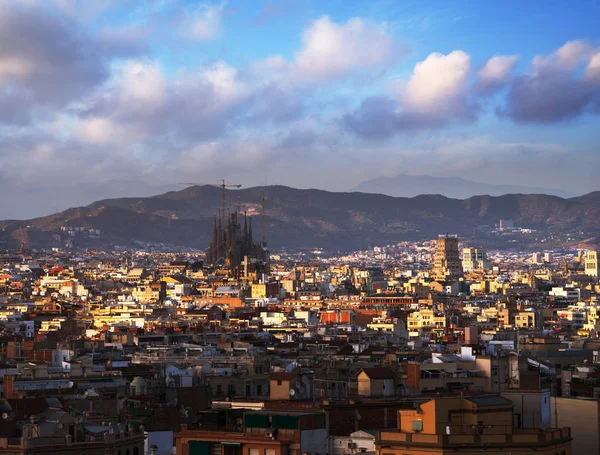 Barcelona em horário de pôr do sol, Espanha — Fotografia de Stock