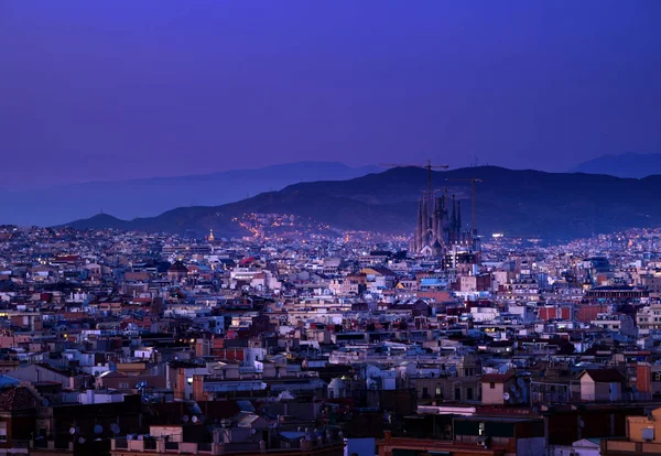 일몰 때의 바르셀로나, 스페인 — 스톡 사진