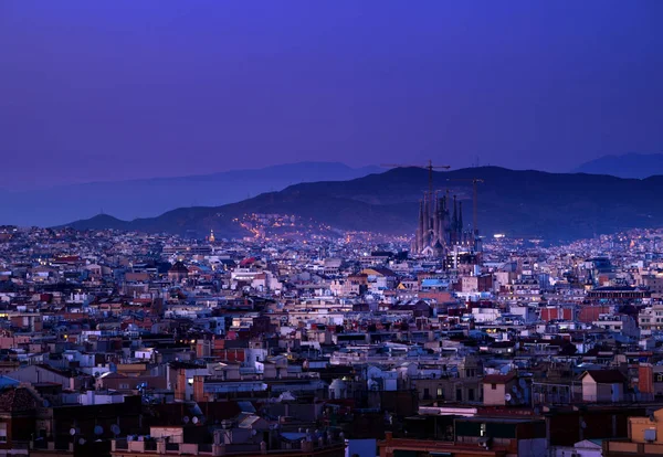 Barcelona em horário de pôr do sol, Espanha — Fotografia de Stock