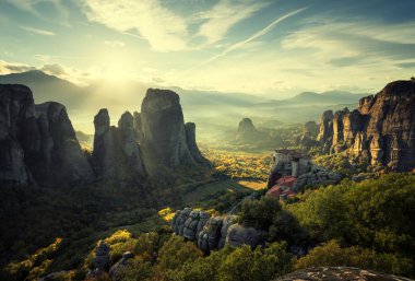 Meteora monasteries in Greece clipart