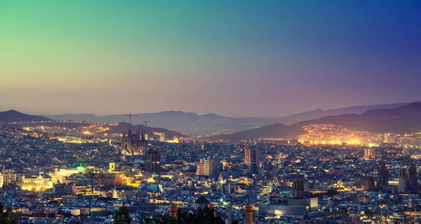 Barcelona in sunset time, Spain — Stock Photo, Image