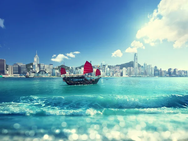 Hong Kong and tilt shift effect — Stock Photo, Image