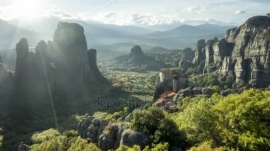 Timelapse Meteora manastırları Yunanistan