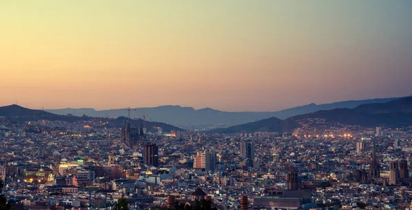 Barcelona em horário de pôr do sol, Espanha — Fotografia de Stock