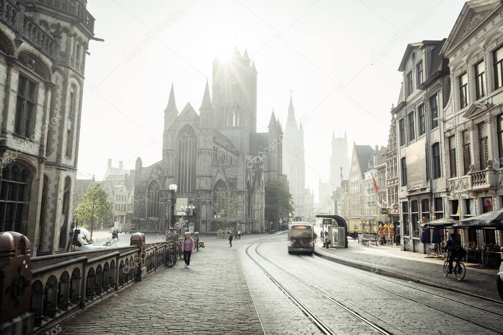 Historic houses in Ghent, Belgium