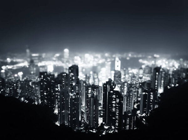  Hong Kong from  Victoria peak, ltilt shift photo