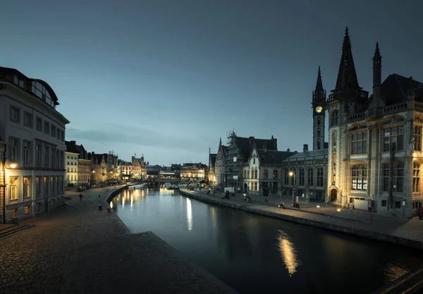 Leie river in Ghent town, Belgium — Stock Photo, Image