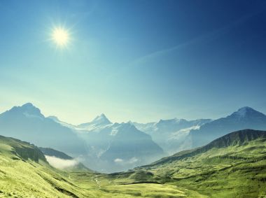 dağlar manzara, Grindelwald ilk, İsviçre