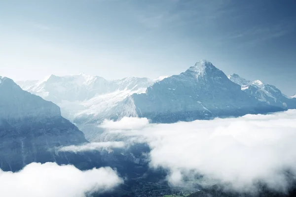 Grindelwald vallei vanaf de top van de eerste berg, Zwitserland — Stockfoto