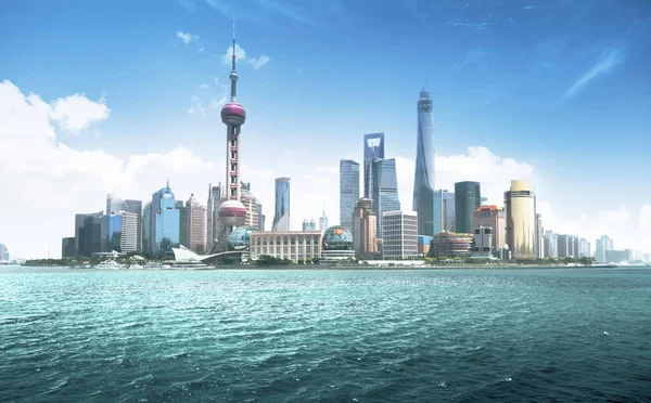 Shanghai skyline in sunny day, China — Stock Photo, Image