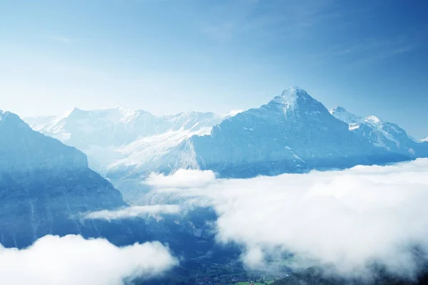Vale de Grindelwald do topo da Primeira Montanha, Suíça — Fotografia de Stock