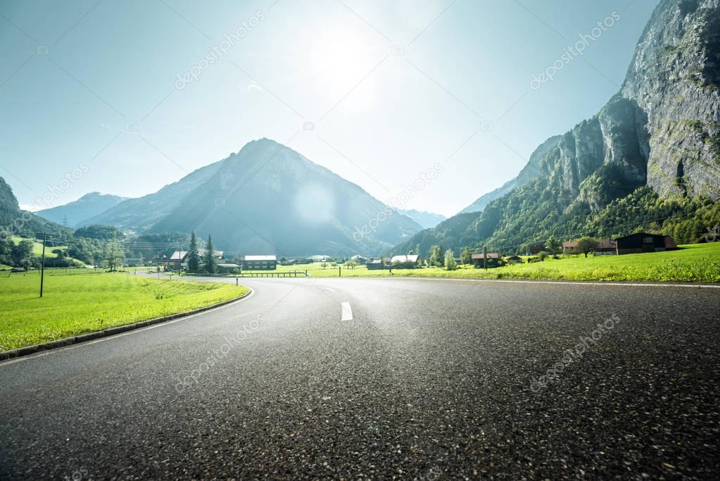 Mountain road, Jungfrau region, Bernese Oberland, Switzerland