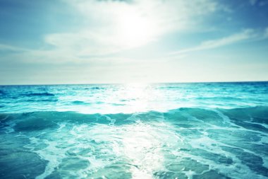 günbatımı zamanı, tilt shift etkisi Beach'te Seyşeller