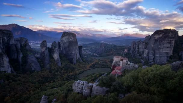 Monasterios Meteora Grecia Timelapse — Vídeos de Stock