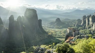 Yunanistan, Meteora manastırları timelapse günbatımı
