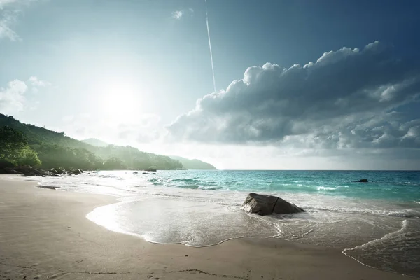 Pláž Anse Lazio na ostrově Praslin, Seychely — Stock fotografie