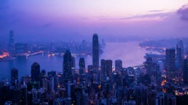 Timelapse, Victoria peak, Hong kong dan gündoğumu