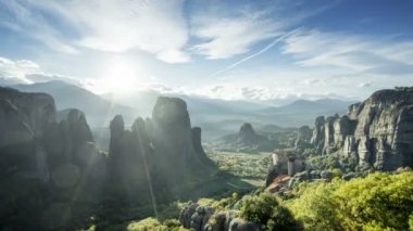 Yunanistan, Meteora manastırları timelapse günbatımı