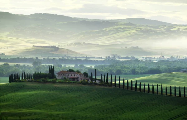 Tuscany platteland panorama, Italië — Stockfoto