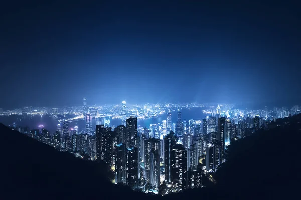 Hong Kong z vrcholu Victoria — Stock fotografie