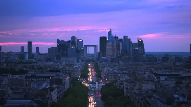 Defense Επιχειρηματική Συνοικία Στο Παρίσι Γαλλία — Αρχείο Βίντεο