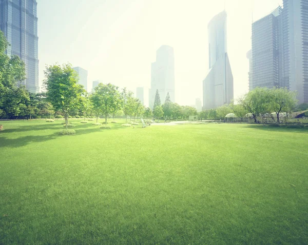 Park im Finanzzentrum Lujiazui, Shanghai, China — Stockfoto