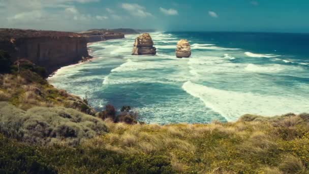 Dwunastu apostołów, great ocean road, Wielka Brytania — Wideo stockowe