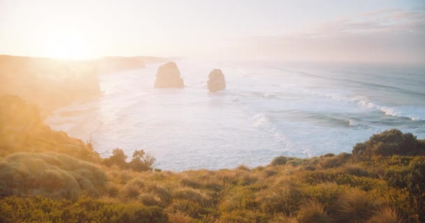 Dodici apostoli, ora dell'alba, Australia — Video Stock