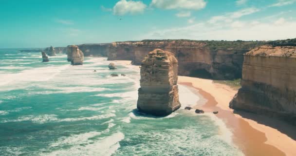 Doze apóstolos, Great Ocean Road, Austrália — Vídeo de Stock