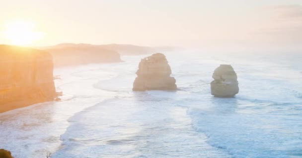 Dodici apostoli, ora dell'alba, Australia — Video Stock