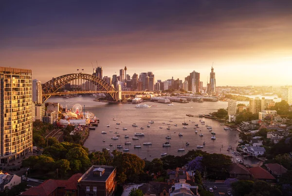 Coucher de soleil, port de Sydney, Nouvelle-Galles du Sud, Australie — Photo