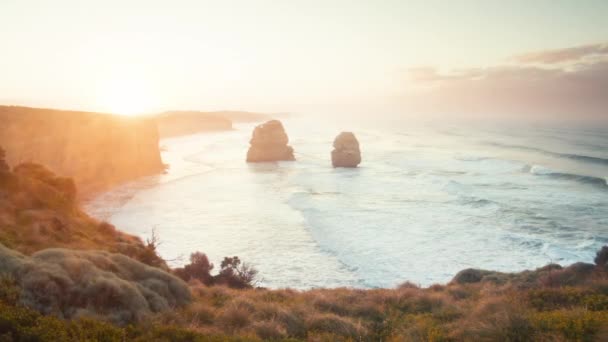 Twelve Apostles, sunrise time, Australia — Stock Video