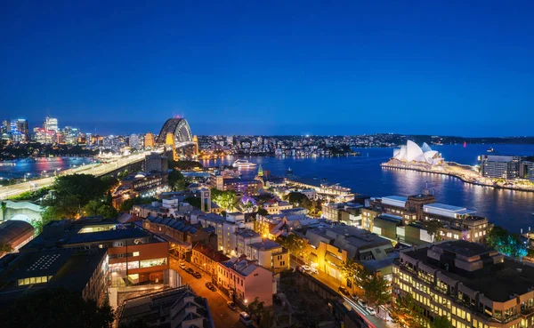 Vue aérienne de Sydney avec Harbour Bridge, Australie — Photo