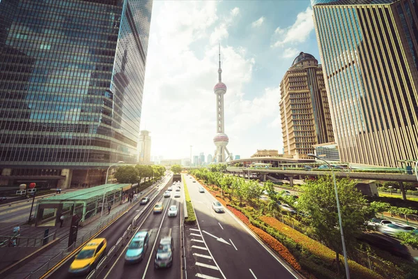 Road Shanghai Lujiazui Financial Center China — Stock Photo, Image