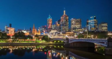 Günbatımının hızı, Yarra Nehri, Melbourne, Victoria, Avustralya