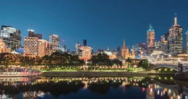 Günbatımının hızı, Yarra Nehri, Melbourne, Victoria, Avustralya