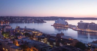Zaman ayarlı gün doğumu, Sydney, Avustralya 'nın hava manzarası