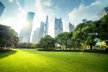 Lujiazui finans merkezine park, Şangay, Çin