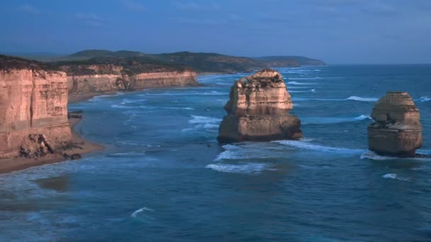 Douze apôtres, après le coucher du soleil, Australie — Video