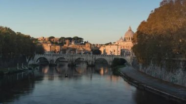 St. Peters Bazilikası, Sant Angelo Köprüsü, Vatikan, Roma, İtalya