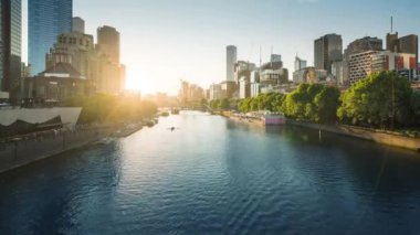 Günbatımının zamanı, Yarra Nehri, Melbourne, Victoria, Avustralya